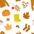 Seamless pattern Hygge autumn vector illustration